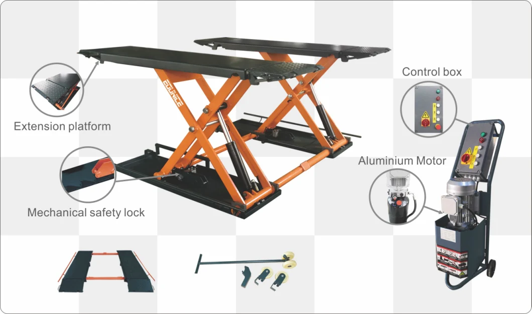 3500kg MID Rise Scissor Auto Lift Hydraulic Electric Car Scissor Car Lift Portable Scissor Lift