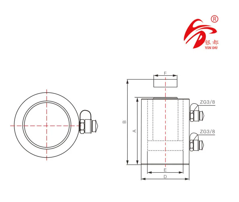 100톤 복동형 퀵 오일 리턴 유압 실린더(RR-100200)